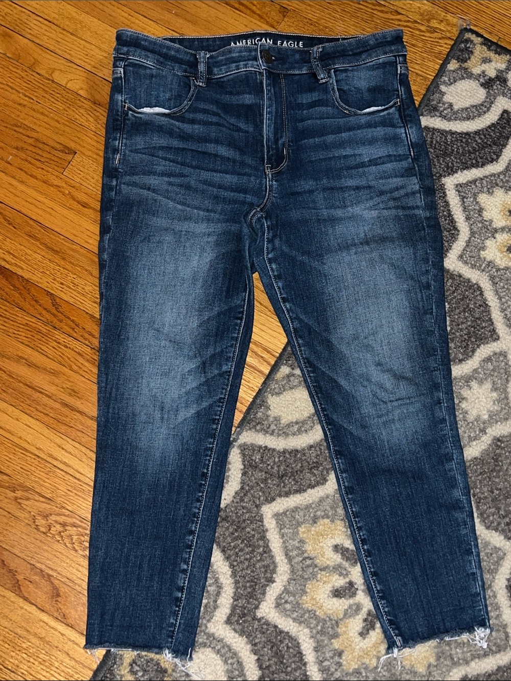 American Eagle Outfitters Dark Blue Hi-Rise Jegging Crop Jeans